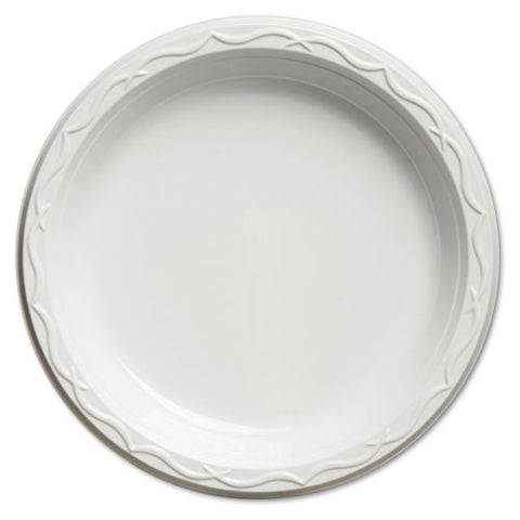 Aristocrat Plastic Plates, 9 Inches, White, Round, 125/Pack, Sold as 1 Carton, 500 Each per Carton 