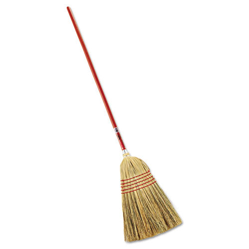 Standard Corn-Fill Broom, 38" Handle, Red, Sold as 1 Each