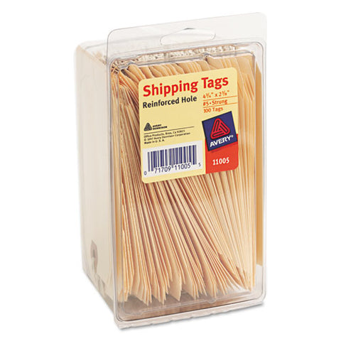 Avery - Shipping Tags, 2-3/8 x 4-1/4, Manila, 100/Pack, Sold as 1 PK