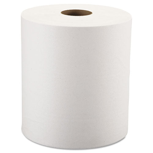 Nonperforated Roll Towels, 1-Ply, White, 8" x 800ft, 6 Rolls/Carton, Sold as 1 Carton, 6 Each per Carton 