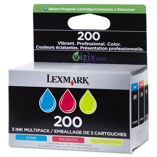14L0268 (200) Ink, Cyan, Magenta, Yellow, 3/Pk, Sold as 1 Package