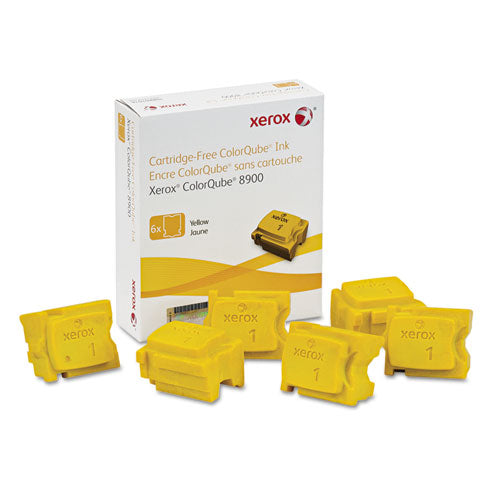 108R01016 High-Yield Ink Stick, 16900 Page-Yield, Yellow, 6/Box, Sold as 1 Box, 6 Each per Box 