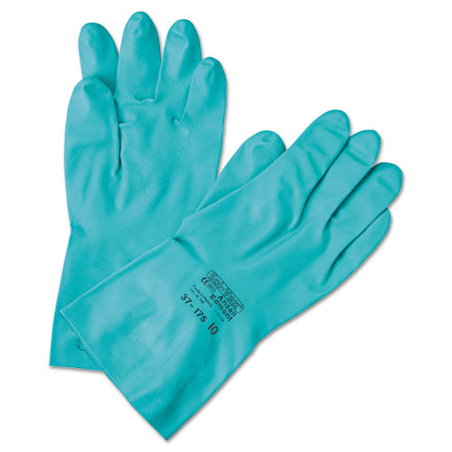 Sol-Vex Sandpatch-Grip Nitrile Gloves, Green, Size 10, 12 Pairs, Sold as 12 Pair