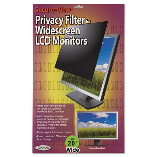 Secure View LCD Monitor Privacy Filter For 20" Notebook/LCD, Sold as 1 Each