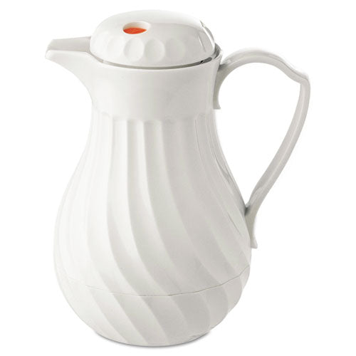Hormel - Poly Lined Carafe, Swirl Design, 64 oz. Capacity, White, Sold as 1 EA