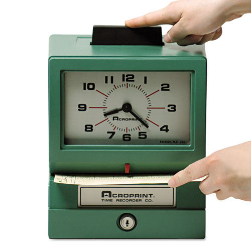 Acroprint - Model 125 Analog Manual Print Time Clock with Date/0-12 Hours/Minutes, Sold as 1 EA