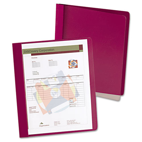 Extra-Wide Clear Front Report Covers, Letter Size, Red, 25/Box, Sold as 1 Box, 25 Each per Box 