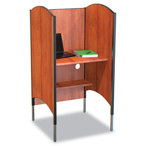 Height-Adjustable Carrel, Laminate, 31w x 30d x 57-1/2 to 69-1/2h, Cherry, Sold as 1 Each