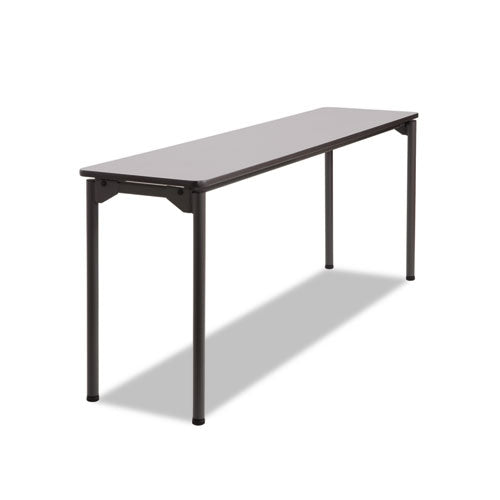 Maxx Legroom Rectangular Folding Table, 72w x 18d x 29-1/2h, Gray/Charcoal, Sold as 1 Each