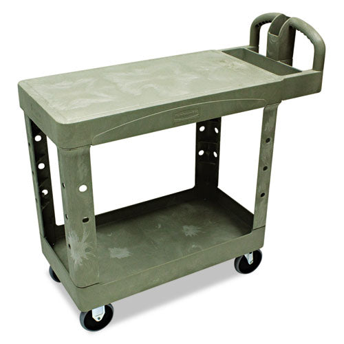 Rubbermaid Commercial - Flat Shelf Utility Cart, 2-Shelf, 19-3/16w x 37-7/8d x 33-1/3h, Beige, Sold as 1 EA