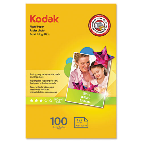 Photo Paper, 6.5 mil, Glossy, 4 x 6, 100 Sheets/Pack, Sold as 1 Package