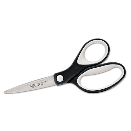 Bent KleenEarth Soft Handle Scissors, 8" Long, Black/Gray, Sold as 1 Each