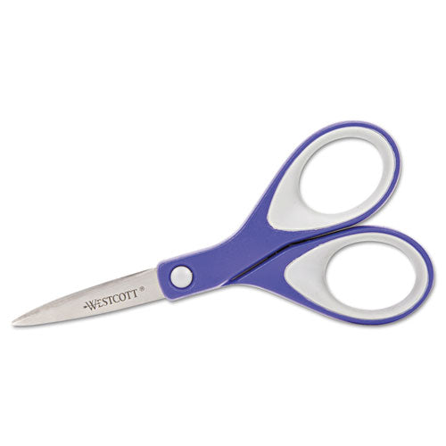 Straight KleenEarth Soft Handle Scissors, 6" Long, Blue/Gray, Sold as 1 Each