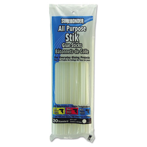 Hot Melt Glue Sticks, All Temps, 10", 20/PK, Sold as 1 Package