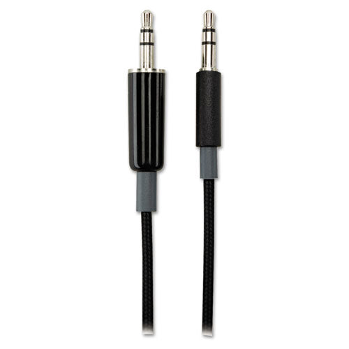 Auxiliary Audio Cable, 3.5mm, 4 ft., Black, Sold as 1 Each