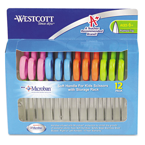 Westcott - 5-inch Blunt Soft Handle Scissors 12/Pack with Microban Protection, Sold as 1 PK