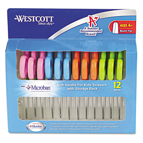 Westcott - 5-inch Pointed Soft Handle Scissors 12/Pack with Microban Protection, Sold as 1 PK