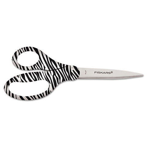 8" Designer Zebra Scissors with Recycled Handles, Sold as 1 Each