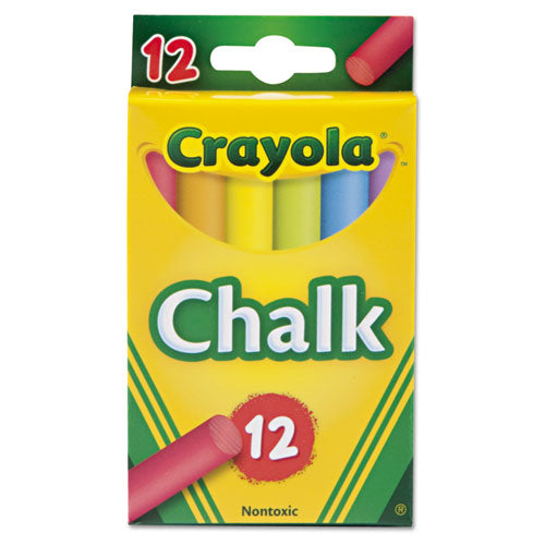 Crayola - Chalk, Assorted Colors, 12 Sticks/Box, Sold as 1 BX