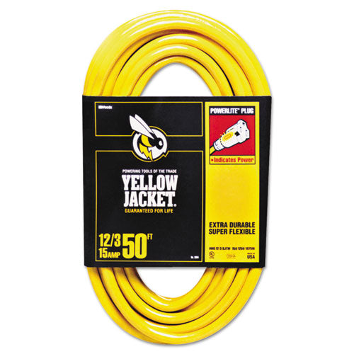 Yellow Jacket Power Cord, 12/3 AWG, 50ft, Sold as 1 Each