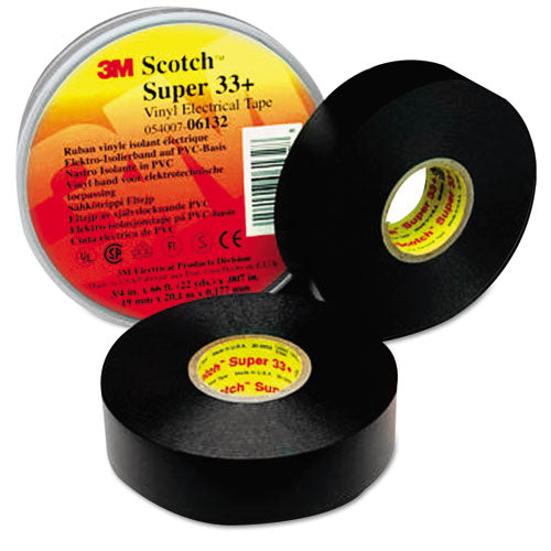 Scotch 33+ Super Vinyl Electrical Tape, 3/4" x 52ft, Sold as 1 Roll