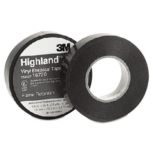 Highland Vinyl Commercial Grade Electrical Tape, 3/4" x 66ft, 1" Core, Sold as 1 Roll