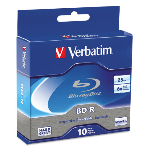 BD-R Blu-Ray Disc, 25GB, 6x, 10/Pk, Sold as 1 Package