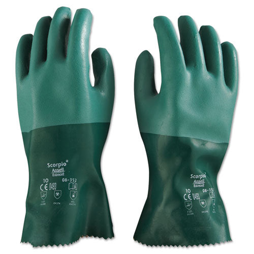 Scorpio Neoprene Gloves, Green, Size 10, 12 Pairs, Sold as 12 Pair