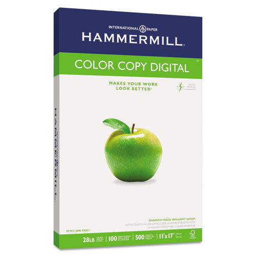 Hammermill - Color Copy Paper, 100 Brightness, 28lb, 11 x 17, Photo White, 500/Ream, Sold as 1 RM