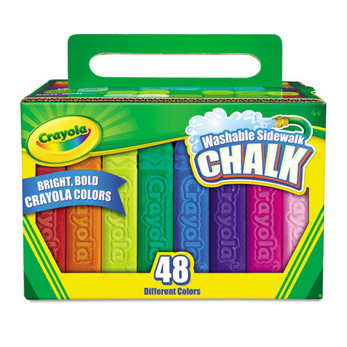 Washable Sidewalk Chalk, 48 Assorted Bright Colors, 48 Sticks/Set, Sold as 1 Set