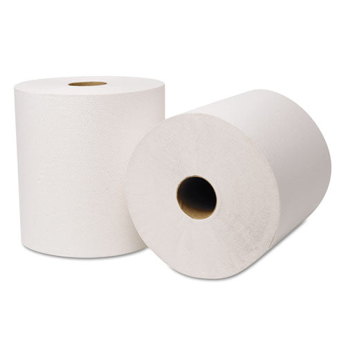 EcoSoft Universal Roll Towels, 800 ft x 8 in, White, 6 Rolls/Carton, Sold as 1 Carton, 6 Roll per Carton 