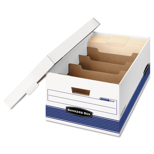 Bankers Box - Stor/File Extra Strength Storage Box, Legal, Locking Lid, White/Blue, 12/Carton, Sold as 1 CT