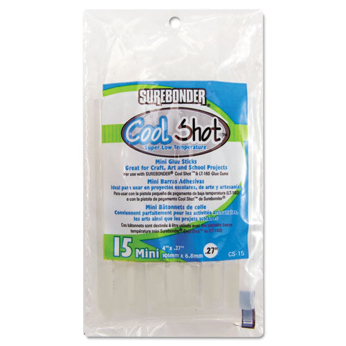 CoolShot Low Temp Glue Sticks, 4", 15 per Pack, Sold as 1 Package