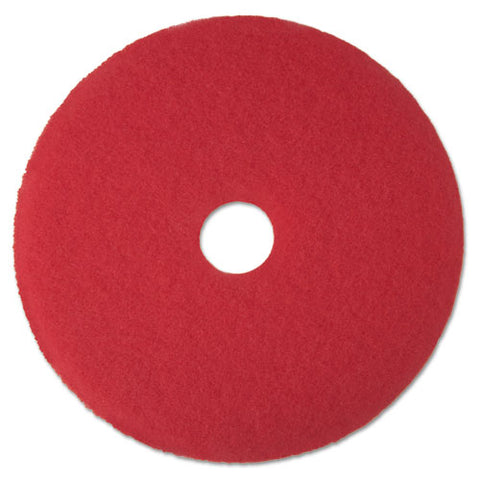 3M - Buffer Floor Pad 5100, 13-inch, Red, 5 Pads/Carton, Sold as 1 CT