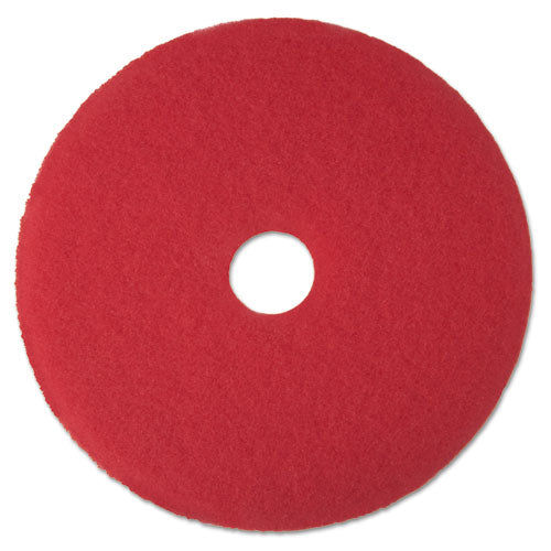 3M - Buffer Floor Pad 5100, 12-inch, Red, 5 Pads/Carton, Sold as 1 CT