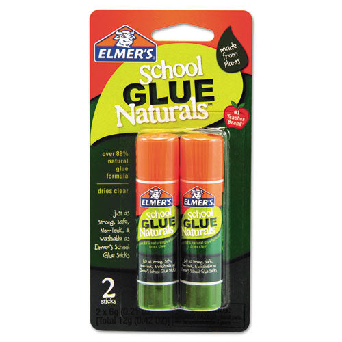 School Glue Naturals, Clear, 0.21 oz Stick, 2 per Pack, Sold as 1 Package