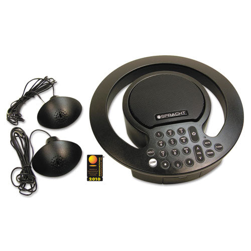 Aura SoHo Plus Conference Phone, 3 Built-In/2 External Microphones, Black, Sold as 1 Each