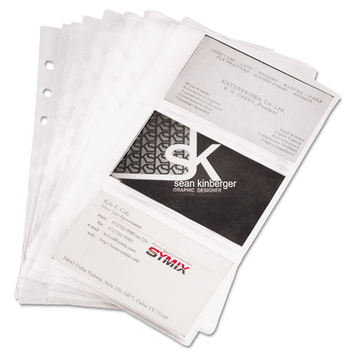Samsill - Business Card Binder Refill Pages, Six 2 x 3 1/2 Cards per Page, Clear, 10 Pages, Sold as 1 PK