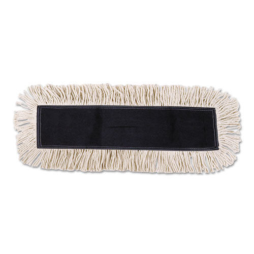 Disposable Dust Mop Head w/Sewn Center Fringe, Cotton/Synthetic, 36w x 5d, White, Sold as 1 Each