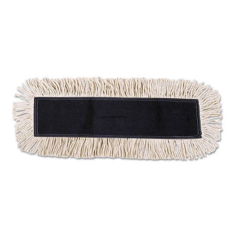 Disposable Dust Mop Head w/Sewn Center Fringe, Cotton/Synthetic, 36w x 5d, White, Sold as 1 Each