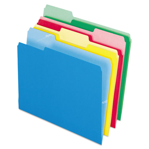 CutLess File Folders, 1/3 Cut Top Tab, Letter, Assorted, 100/Box, Sold as 1 Box, 100 Each per Box 