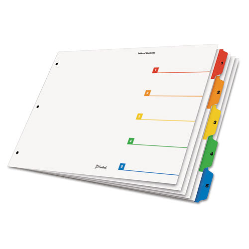 Tabloid OneStep Index System, 5-Tab, 1-5, 11 x 17, Multicolor Tabs, 5/Set, Sold as 1 Set