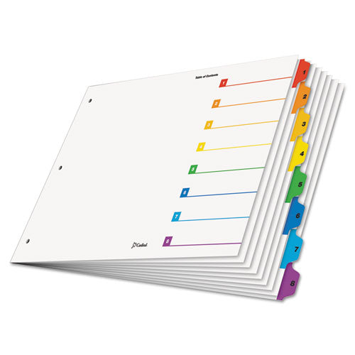 Tabloid OneStep Index System, 8-Tab, 1-8, 11 x 17, Multicolor Tabs, 8/Set, Sold as 1 Set