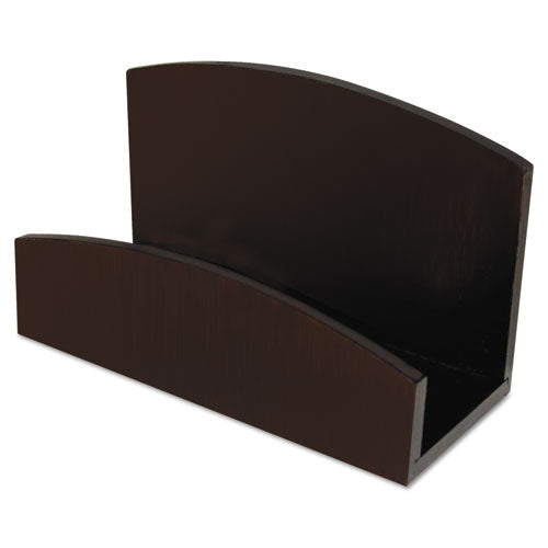 Eco-Friendly Bamboo Curves Business Card Holder, Capacity 50 Cards, Espresso, Sold as 1 Each