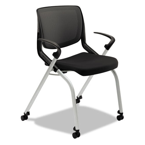 Motivate Seating Nesting/Stacking Flex-Back Chair, Black/Onyx/Platinum, Sold as 1 Each
