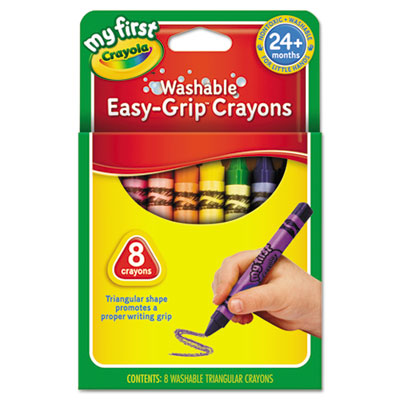 My First Washable Triangular Crayons, Wax, 8/Set, Sold as 1 Set