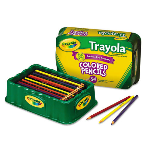 Crayola - Colored Wood Pencil Trayola, 3.3 mm, 9 Assorted Colors, 54 Pencils/Set, Sold as 1 ST
