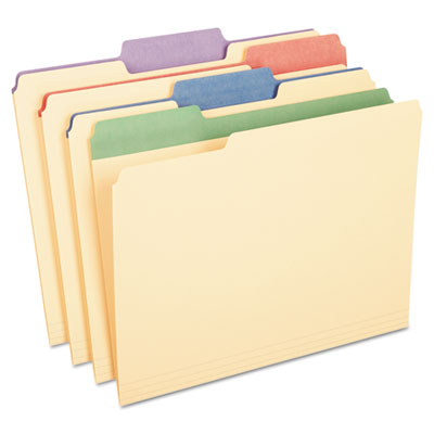 Color Tab File Folders, 1/3 Cut, 3/4" Exp., Letter, 12/PK, Sold as 1 Package