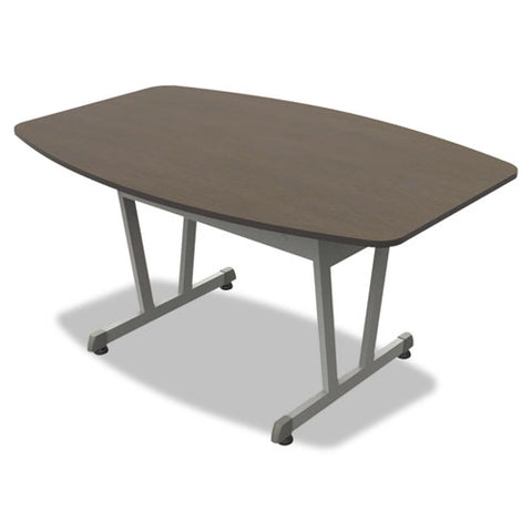 Trento Line Conference Table, 59-1/8w x 39-1/2d x 29-1/2h, Mocha/Metallic Gray, Sold as 1 Each