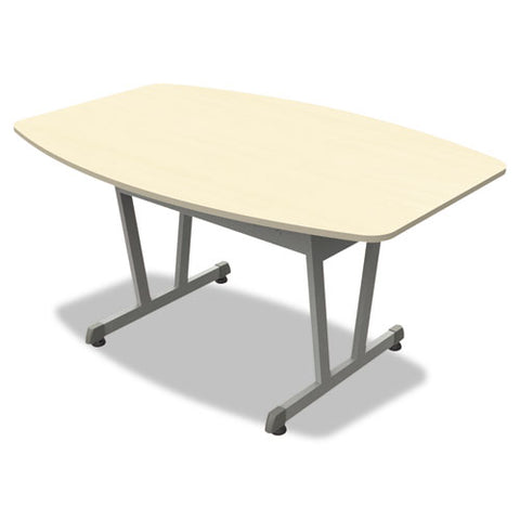 Trento Line Conference Table, 59-1/8w x 39-1/2d x 29-1/2h, Oatmeal/Metallic Gray, Sold as 1 Each